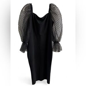 SHEIN Black Dress with Sheer Sleeves